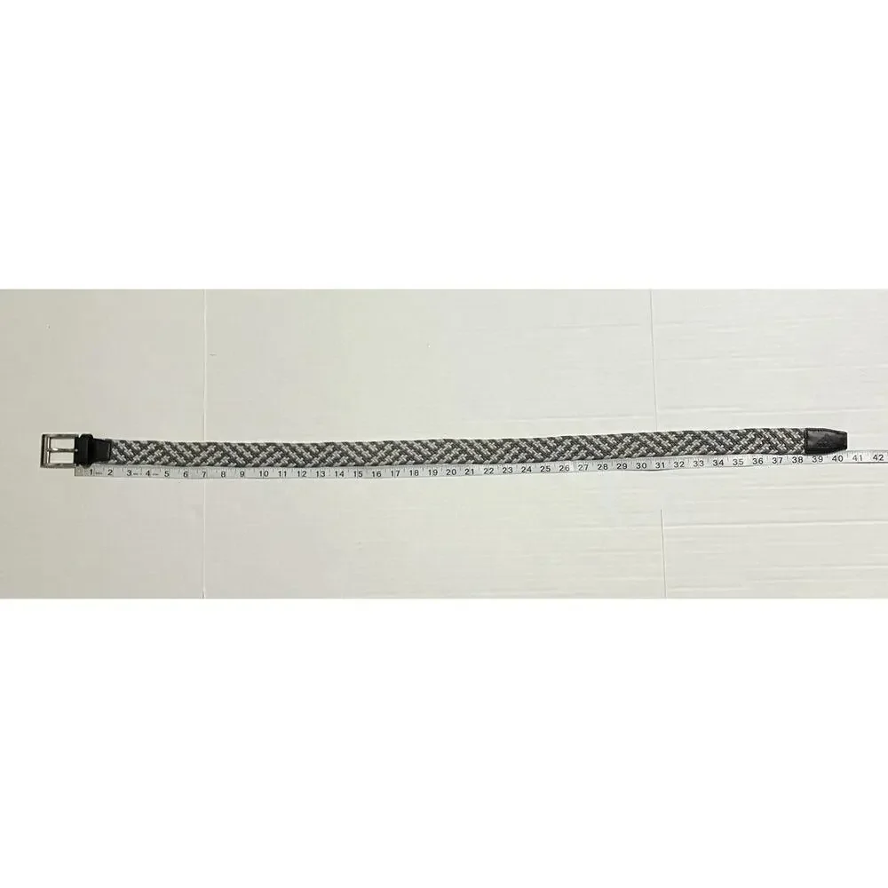 Adidas Braided Woven Stretch Belt Gray Chevron Medium up to 37” Waist